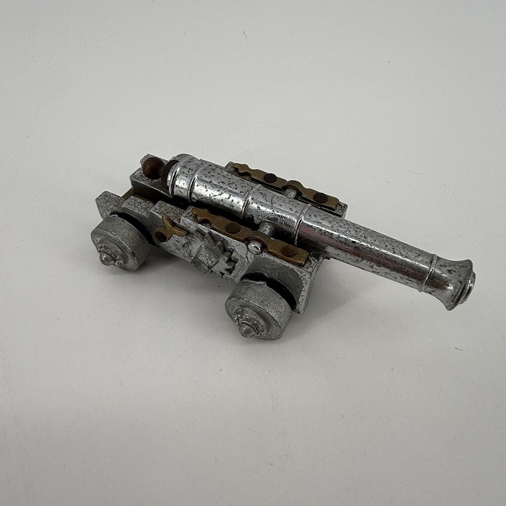 Vintage Toy Miniature Metal Cannon #1 Cast Iron Made in Italy